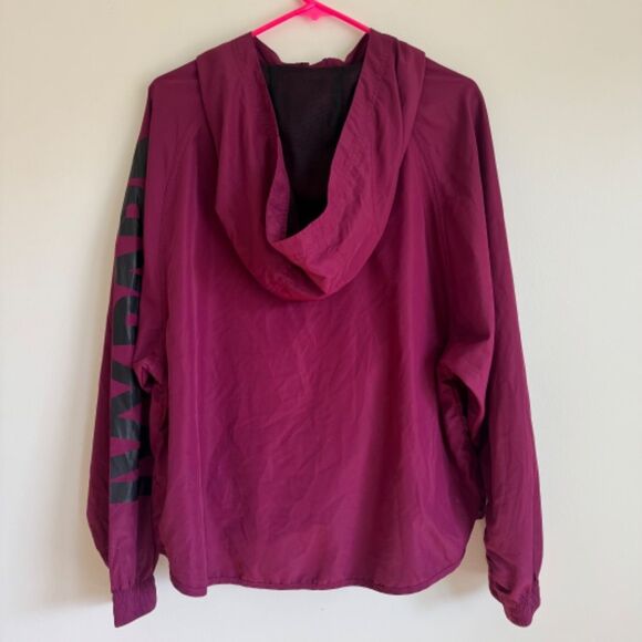 Ivy Park Hooded Quarter Zip Windbreaker Jacket - Maroon | Size S - Picture 2 of 7